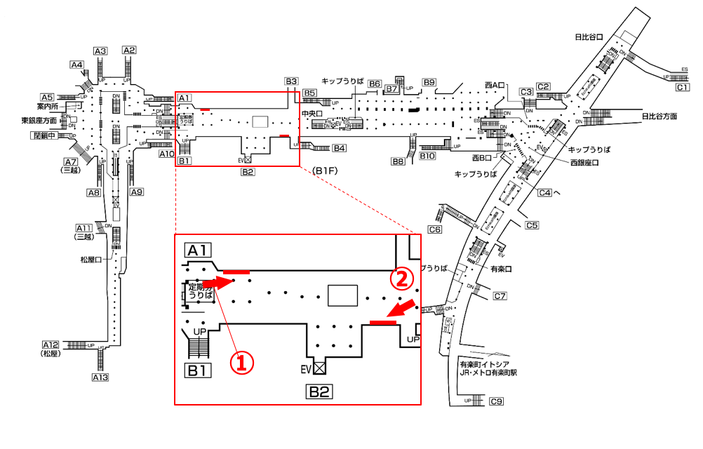 銀座駅構内図